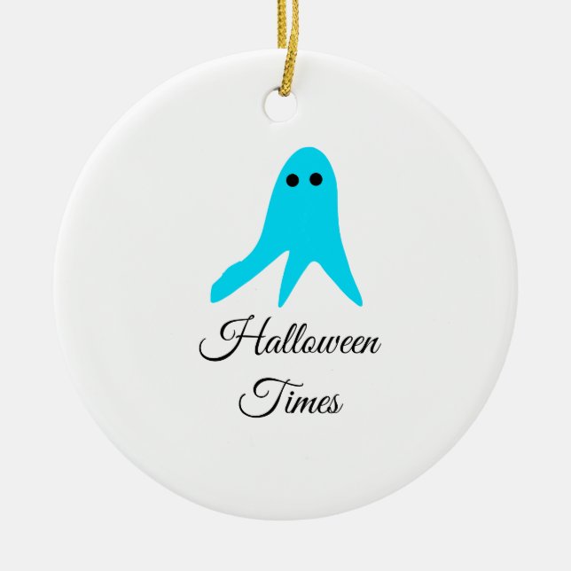 Halloween Times blauer Geisterschreiber handgezeic Keramik Ornament (Vorne)