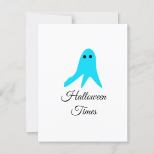 Halloween Times blauer Geisterschreiber handgezeic Postkarte