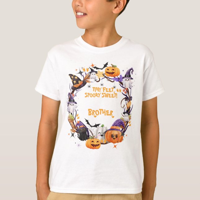 Halloween Tiny Feet, Spooky Sweet Baby Dusche BRO T-Shirt (Vorderseite)