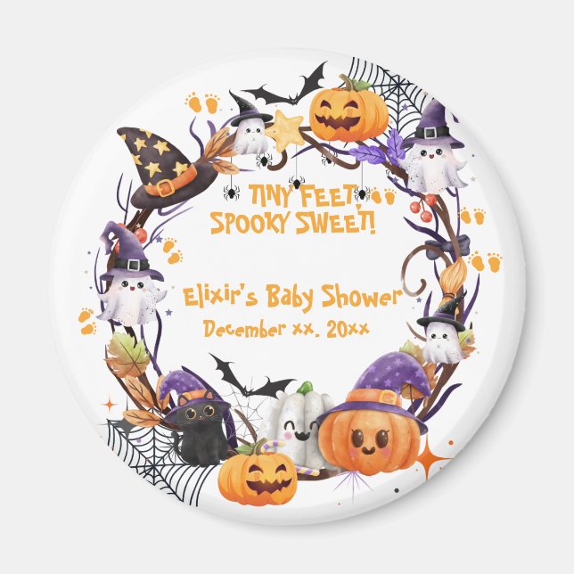 Halloween Tiny Feet, sprichwörtlich süße Babydusch Magnet (Vorne)