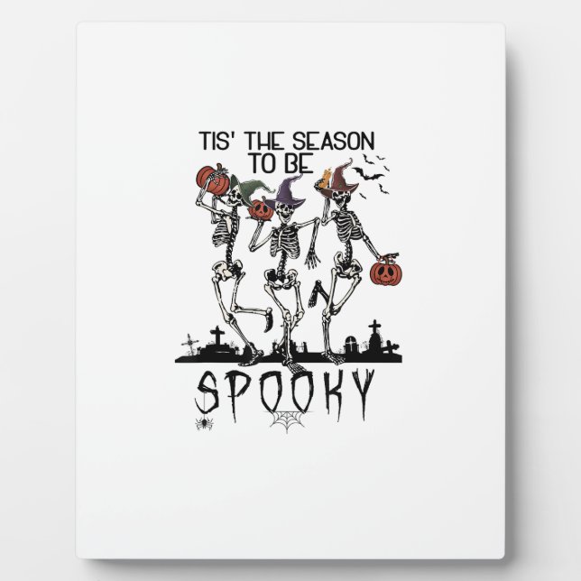 Halloween Tis The Season To Spooky Dancing Skeleto Fotoplatte (Vorderseite)