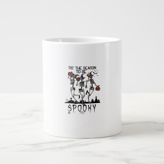 Halloween Tis The Season To Spooky Dancing Skeleto Jumbo-Tasse (Vorderseite)