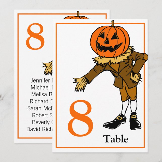 Halloween Tischnummer Card 5 x 7 (Vorne/Hinten)