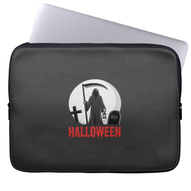 Halloween-Todesernte-Friedhofsdesign Laptopschutzhülle (Vorderseite)