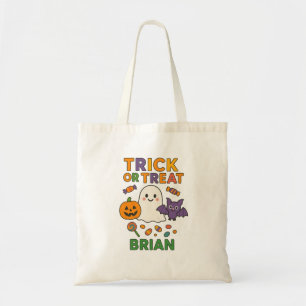 Halloween Tote Bag for Brian - Spooky Ghost, Pumpk Tragetasche
