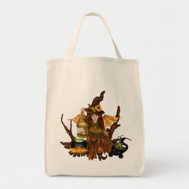 "Halloween Tote Bag mit Wald Fairy" Tragetasche (Vorne)