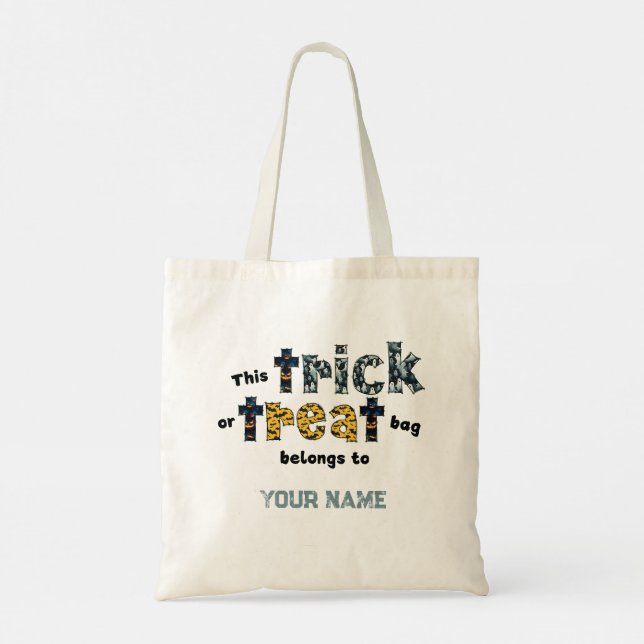 Halloween Tote Bag probieren oder behandeln Tragetasche (Rückseite)