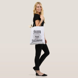 Halloween Tote Bag | Skull & Spiderweb