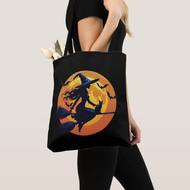 Halloween Tote Bag Stilvolle Frauenhadin (Von Nahem)
