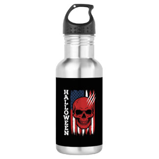 Halloween-Totenkopf-Flagge Vektor-Design_1 Edelstahlflasche