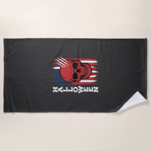 Halloween-Totenkopf-Flagge Vektor-Design_1 Strandtuch