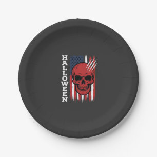 Halloween-Totenkopf-Flagge Vektordesign_1 Pappteller