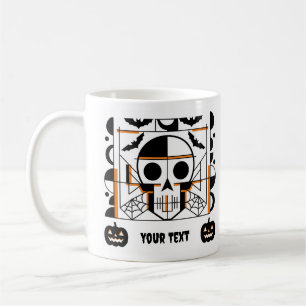 Halloween-Totenkopf, Fledermäuse, Spinnennetze Kaffeetasse