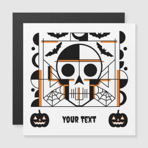 Halloween-Totenkopf, Fledermäuse, Spinnennetze Magnetkarte