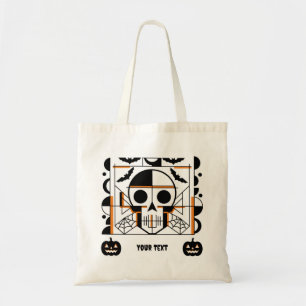 Halloween-Totenkopf, Fledermäuse, Spinnennetze Tragetasche