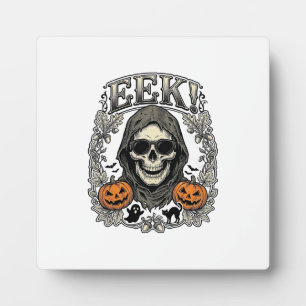 Halloween-Totenkopf-Grafik Vintage-Stich-Shirt Ar Fotoplatte