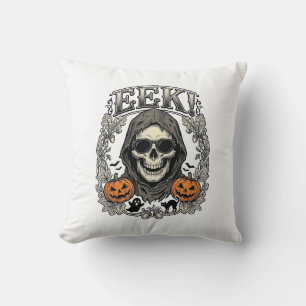 Halloween-Totenkopf-Grafik Vintage-Stich-Shirt Ar Kissen