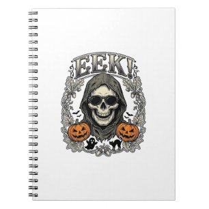 Halloween-Totenkopf-Grafik Vintage-Stich-Shirt Ar Notizblock