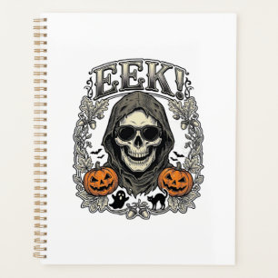 Halloween-Totenkopf-Grafik Vintage-Stich-Shirt Ar Planer