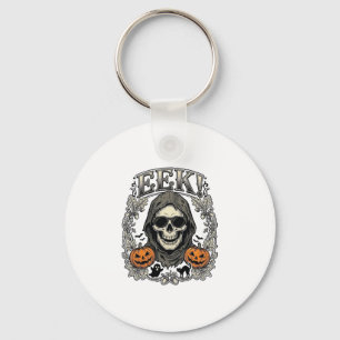 Halloween-Totenkopf-Grafik Vintage-Stich-Shirt Ar Schlüsselanhänger