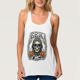 Halloween-Totenkopf-Grafik Vintage-Stich-Shirt Ar Tank Top