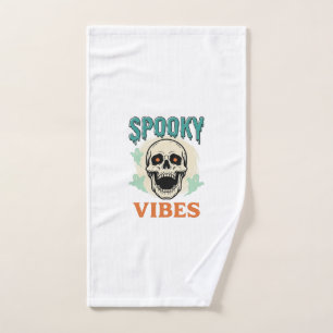 Halloween-Totenkopf Gruselige Vibes Vintage-Horror Handtuch