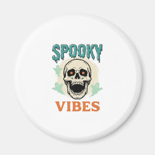 Halloween-Totenkopf Gruselige Vibes Vintage-Horror Magnet