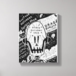 Halloween-Totenkopf-Illustrationsposter-Kunst Leinwanddruck