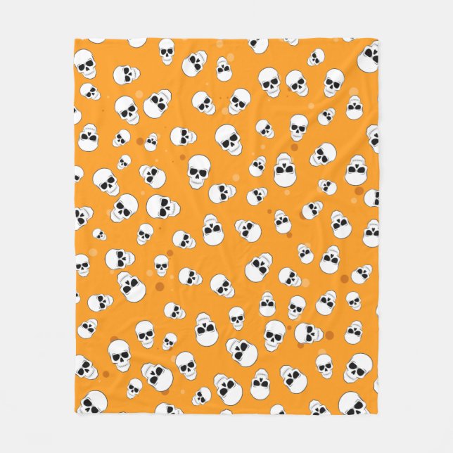 Halloween-Totenkopf-Muster Fleecedecke (Vorderseite)
