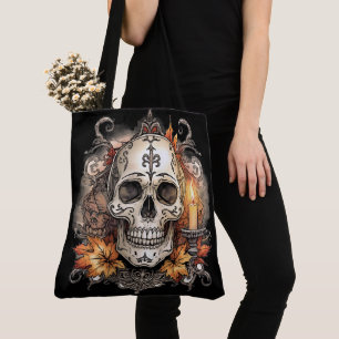 Halloween, Totenkopf-Muster, Kerzenlicht Calavera