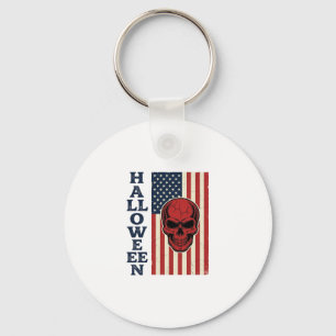 Halloween-Totenkopf-patriotische-vintage-gruselige Schlüsselanhänger
