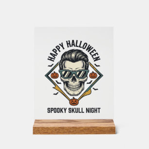 Halloween-Totenkopf-Shirt Vintage-Gravur Grafik_1 Acrylschild