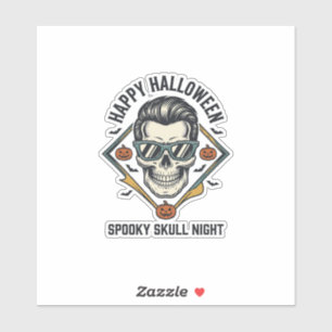 Halloween-Totenkopf-Shirt Vintage-Gravur Grafik_1 Aufkleber