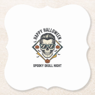 Halloween-Totenkopf-Shirt Vintage-Gravur Grafik_1 Untersetzer