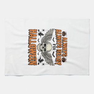 Halloween-Totenkopf-Shirt Vintage-Gravur Grusel-Sp Geschirrtuch