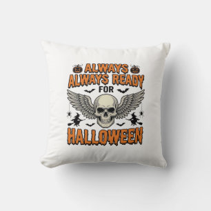 Halloween-Totenkopf-Shirt Vintage-Gravur Grusel-Sp Kissen