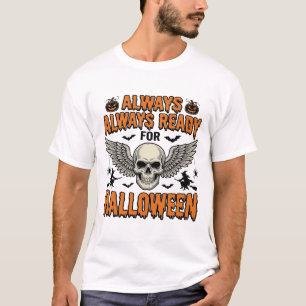 Halloween-Totenkopf-Shirt Vintage-Gravur Grusel-Sp T-Shirt