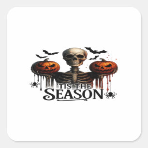 Halloween-Totenkopf-Skelett Quadratischer Aufkleber