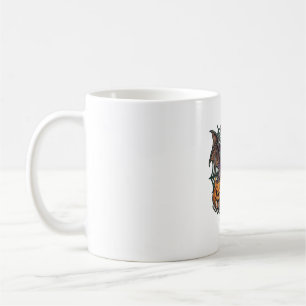 Halloween-Totenkopf-Zylinder-Fledermausflügel-Kürb Kaffeetasse