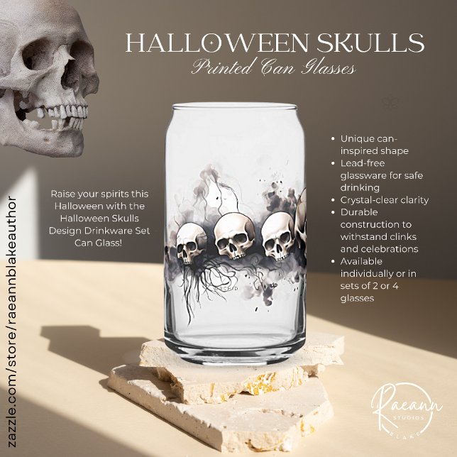 Halloween-Totenköpfe Design Trinkset Dosenglas (Von Creator hochgeladen)