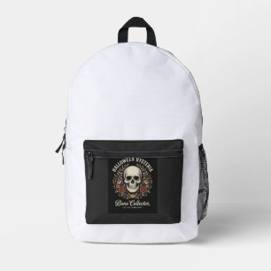 Halloween-Totenschädel-Blumenknochen-Sammler-Desig Bedruckter Rucksack