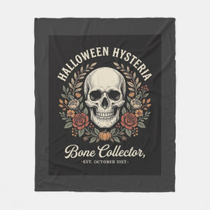 Halloween-Totenschädel-Blumenknochen-Sammler-Desig Fleecedecke