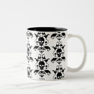 Halloween-Totenschädel-Damasken-Tasse Zweifarbige Tasse