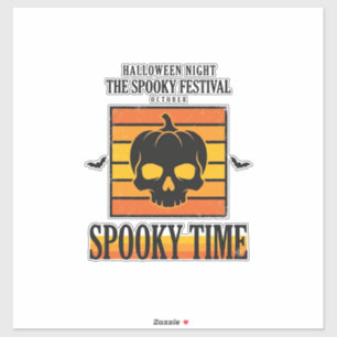 Halloween-Totenschädel Gruselig Lustig Vintage-Zit Aufkleber