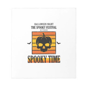 Halloween-Totenschädel Gruselig Lustig Vintage-Zit Notizblock