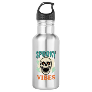 Halloween-Totenschädel Gruselige Vibes Vintage-Hor Edelstahlflasche