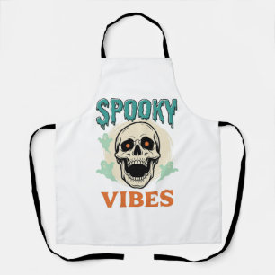 Halloween-Totenschädel Gruselige Vibes Vintage-Hor Schürze