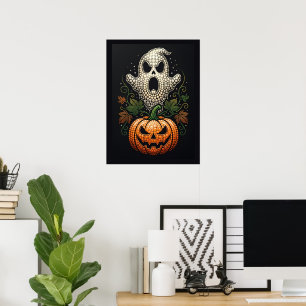 Halloween-Totenschädel-Kürbis-Gotische Wandkunst Poster