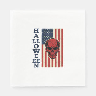Halloween-Totenschädel-Patriotisches-vintage-gruse Serviette
