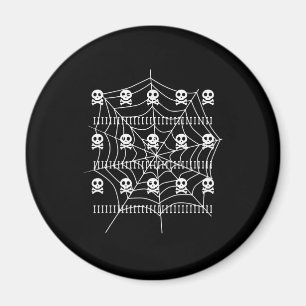 Halloween-Totenschädel-Spinnennetz-Kostüm-Süßes-od Magnet